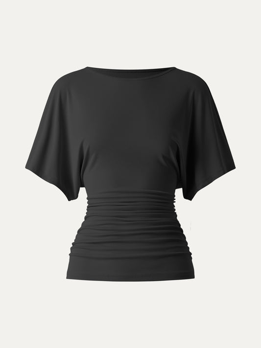 Ruched Waist Flutter Top