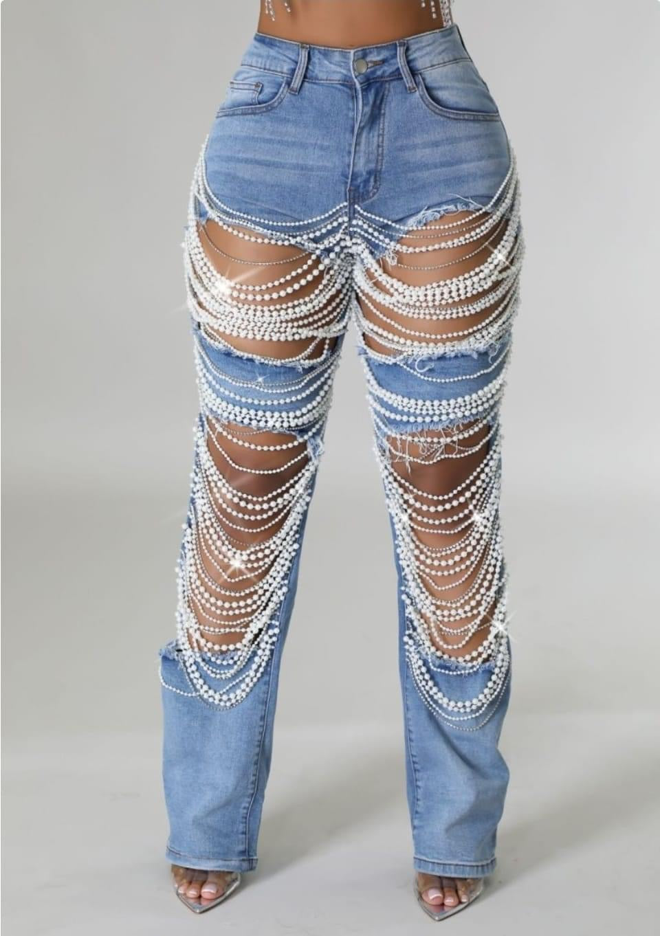 PearlDrip™ Cutout Jeans