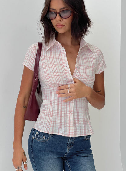ShapeLine™ Fitted Plaid Top