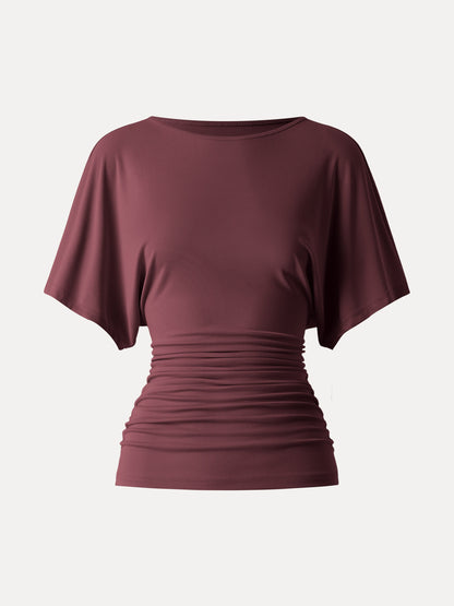 Ruched Waist Flutter Top