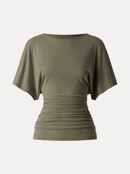 Ruched Waist Flutter Top