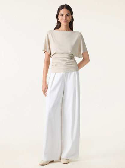 Ruched Waist Flutter Top