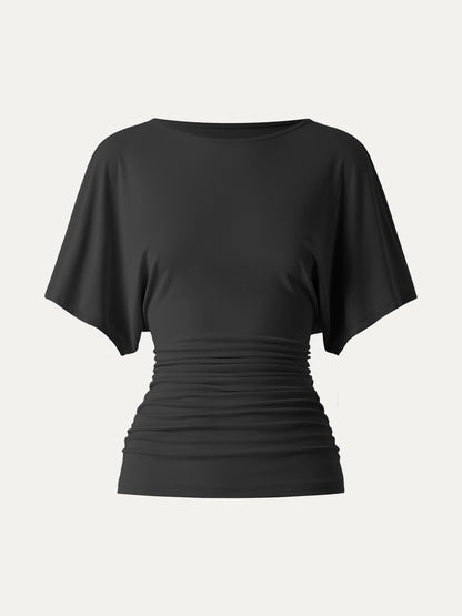 Ruched Waist Flutter Top
