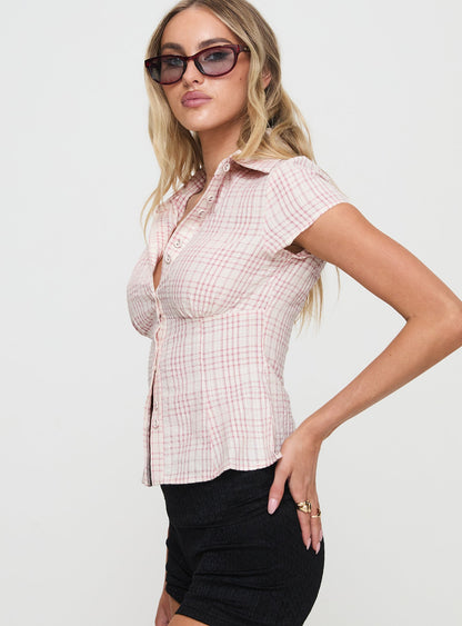 ShapeLine™ Fitted Plaid Top