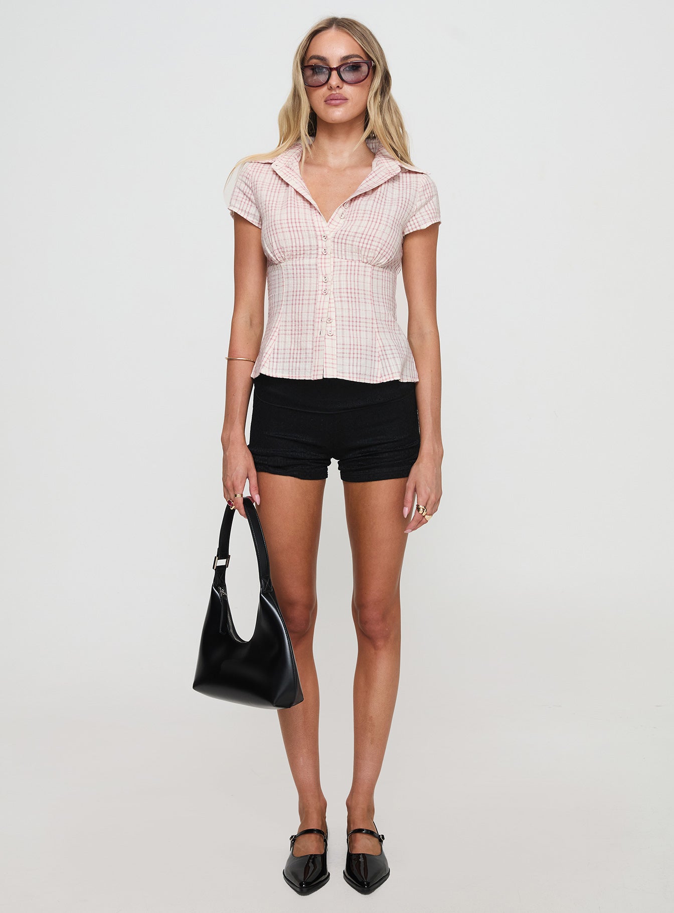 ShapeLine™ Fitted Plaid Top