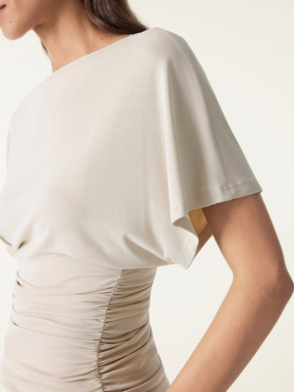 Ruched Waist Flutter Top