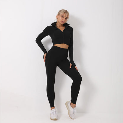 3 Pieces Crop Top Sports Bra Seamless Legging Activewear Set