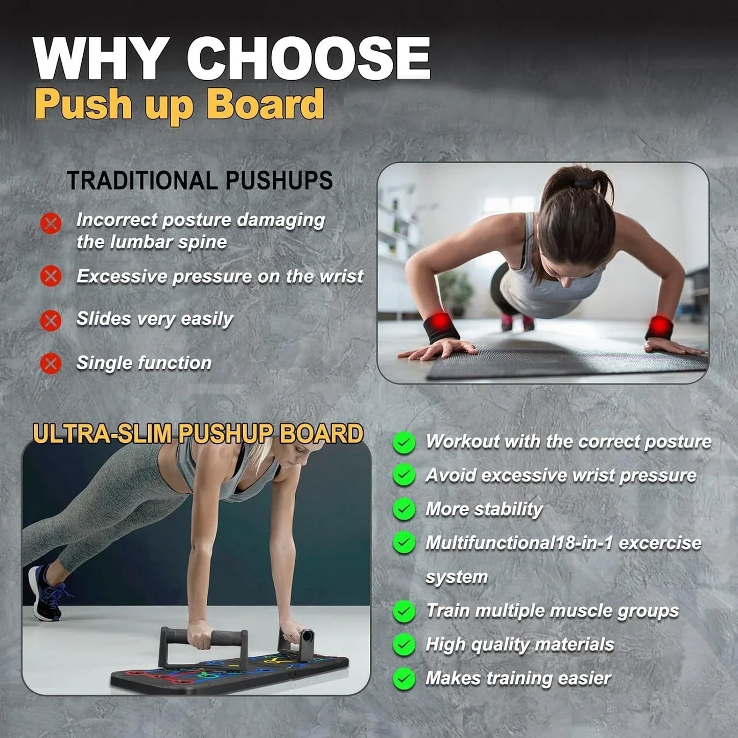The PowerBoard – Foldable Push Up Training System