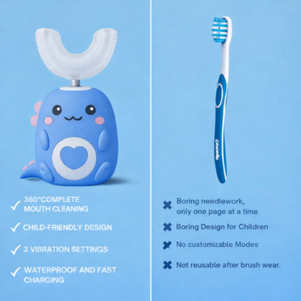 SmileSnap™ - Kids U-Shaped Toothbrush