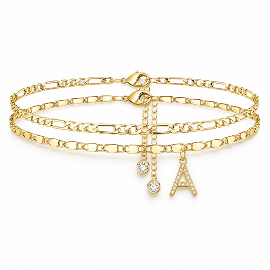 Forever Initial Anklet Set
