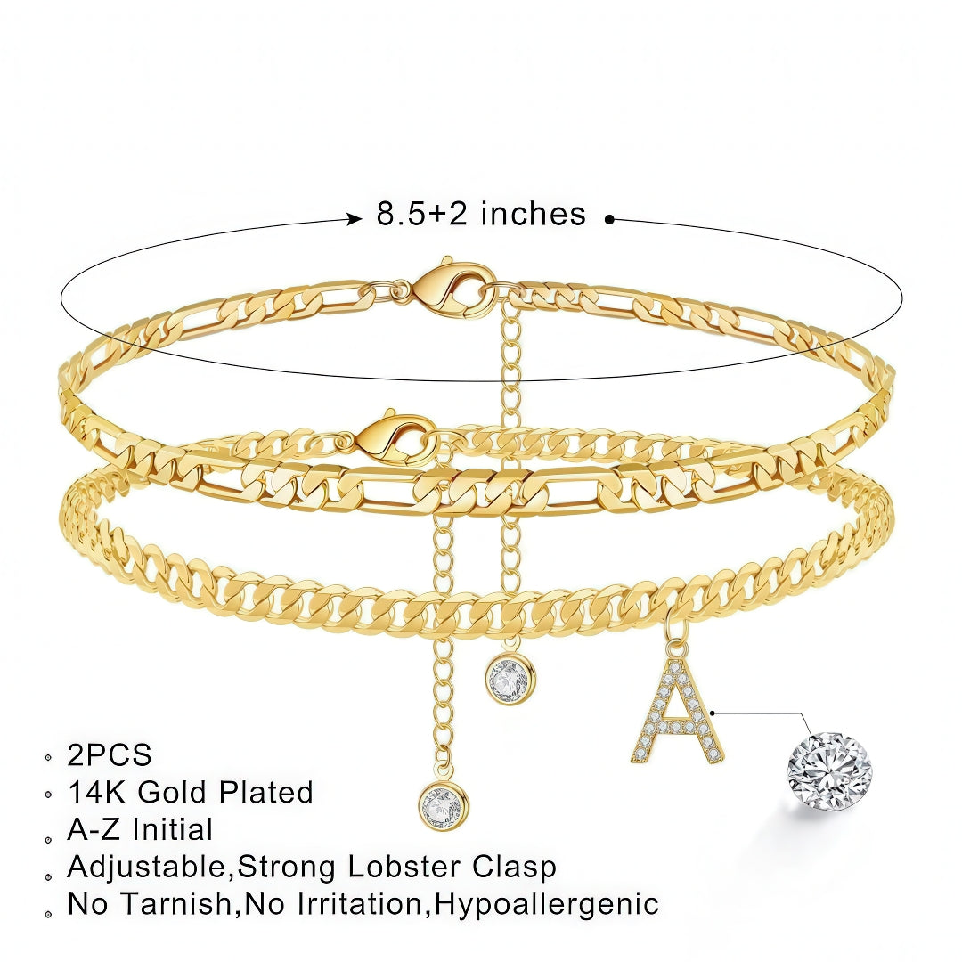 Forever Initial Anklet Set